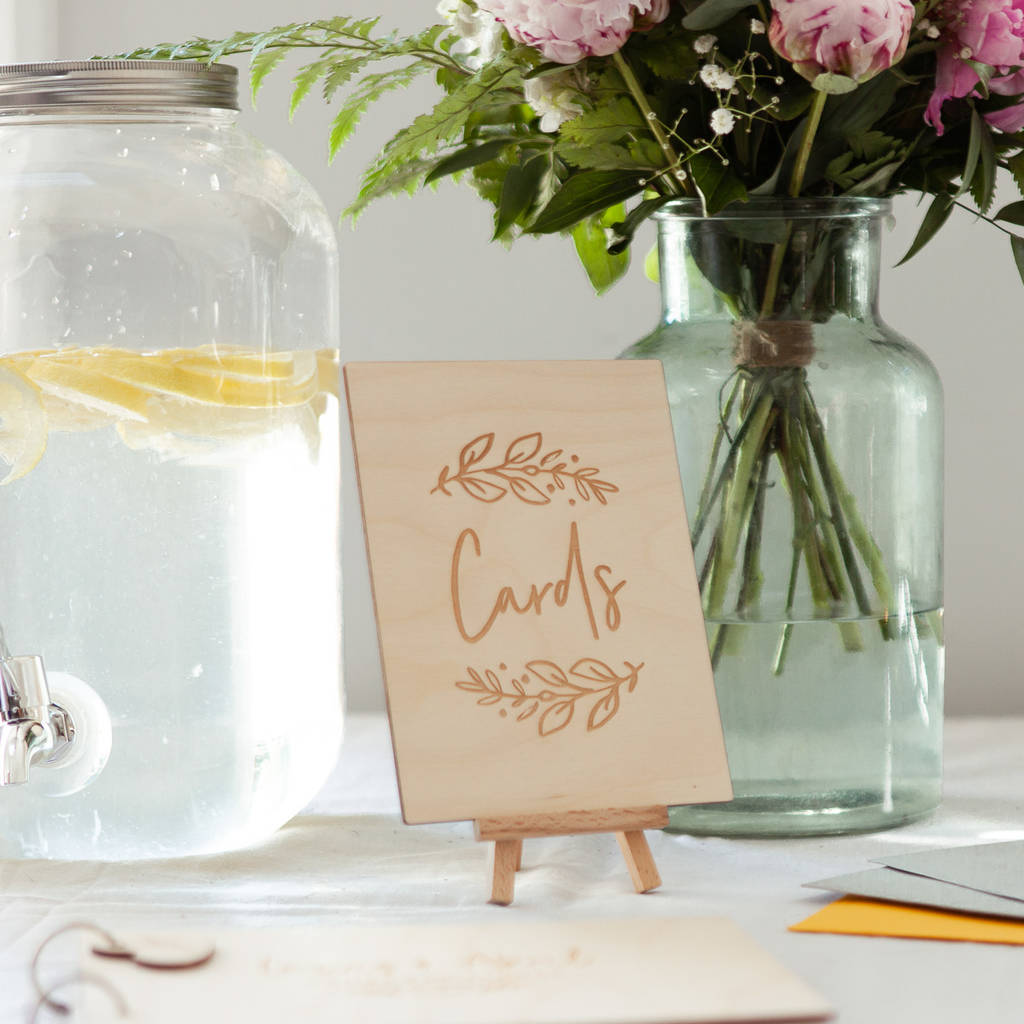 Card Decorating Table Sign Floral Wedding Cards Table Sign | Clouds and Currents