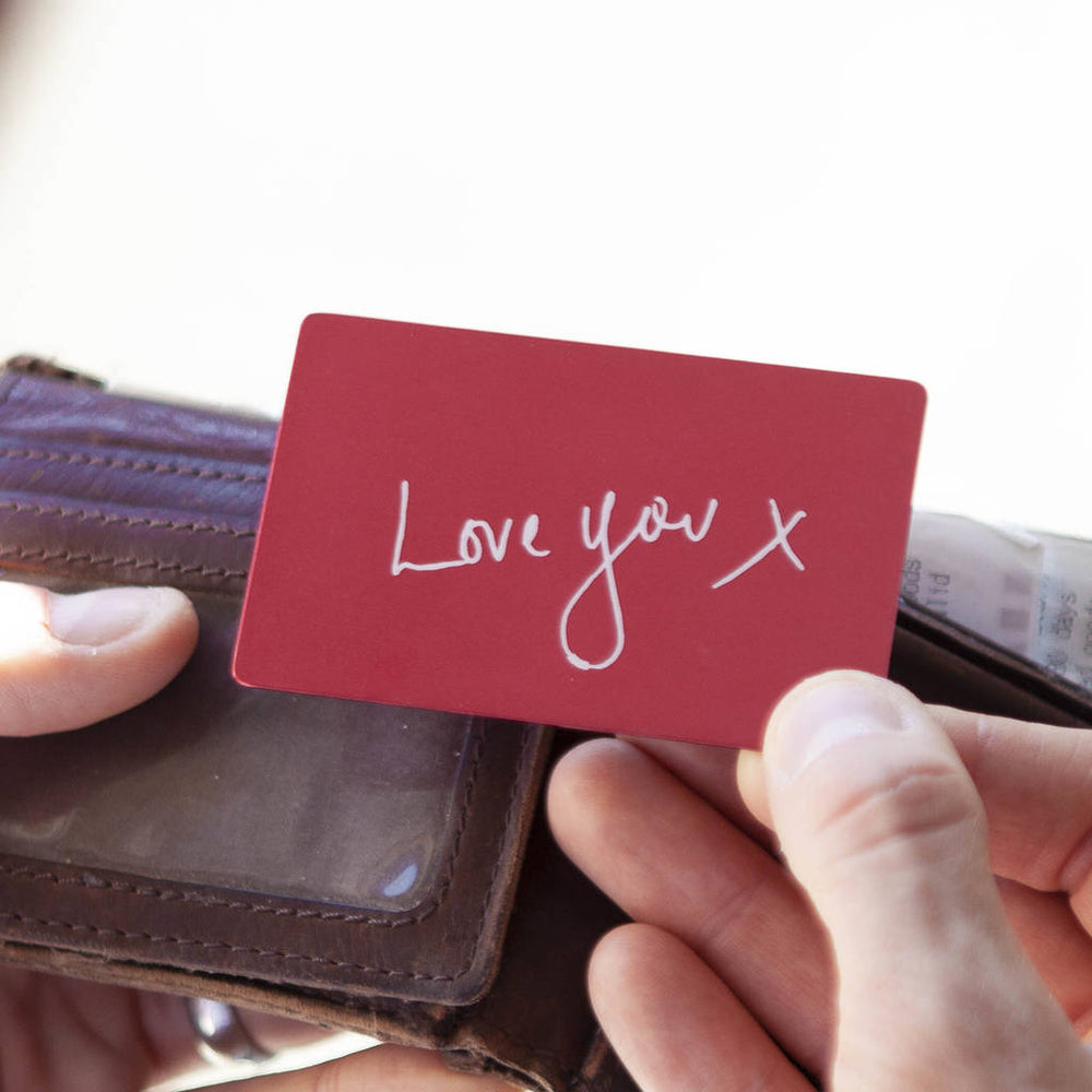 Handwriting Wallet Card by Clouds and Currents