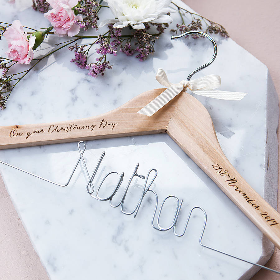 Personalised Christening Hanger by Clouds and Currents