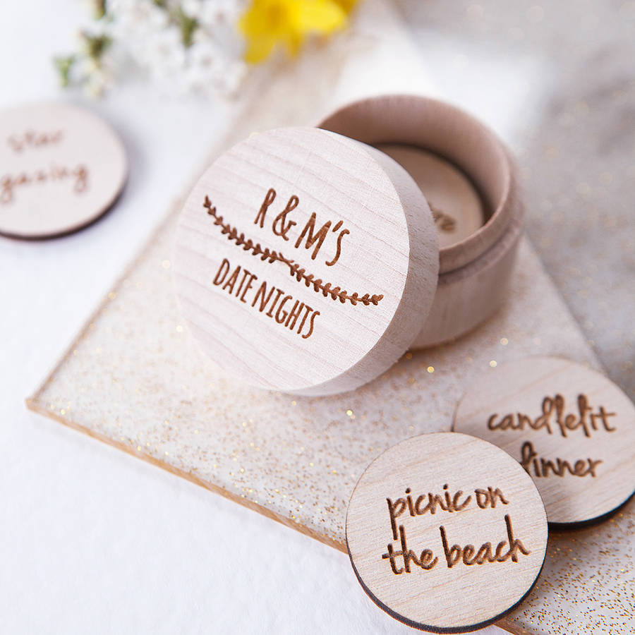 Personalised Date Night Tokens Box by Clouds and Currents