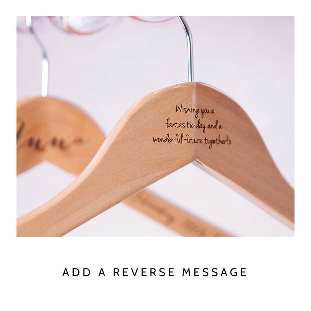 Personalised Wedding Dress Dual Line Hanger by Clouds and Currents