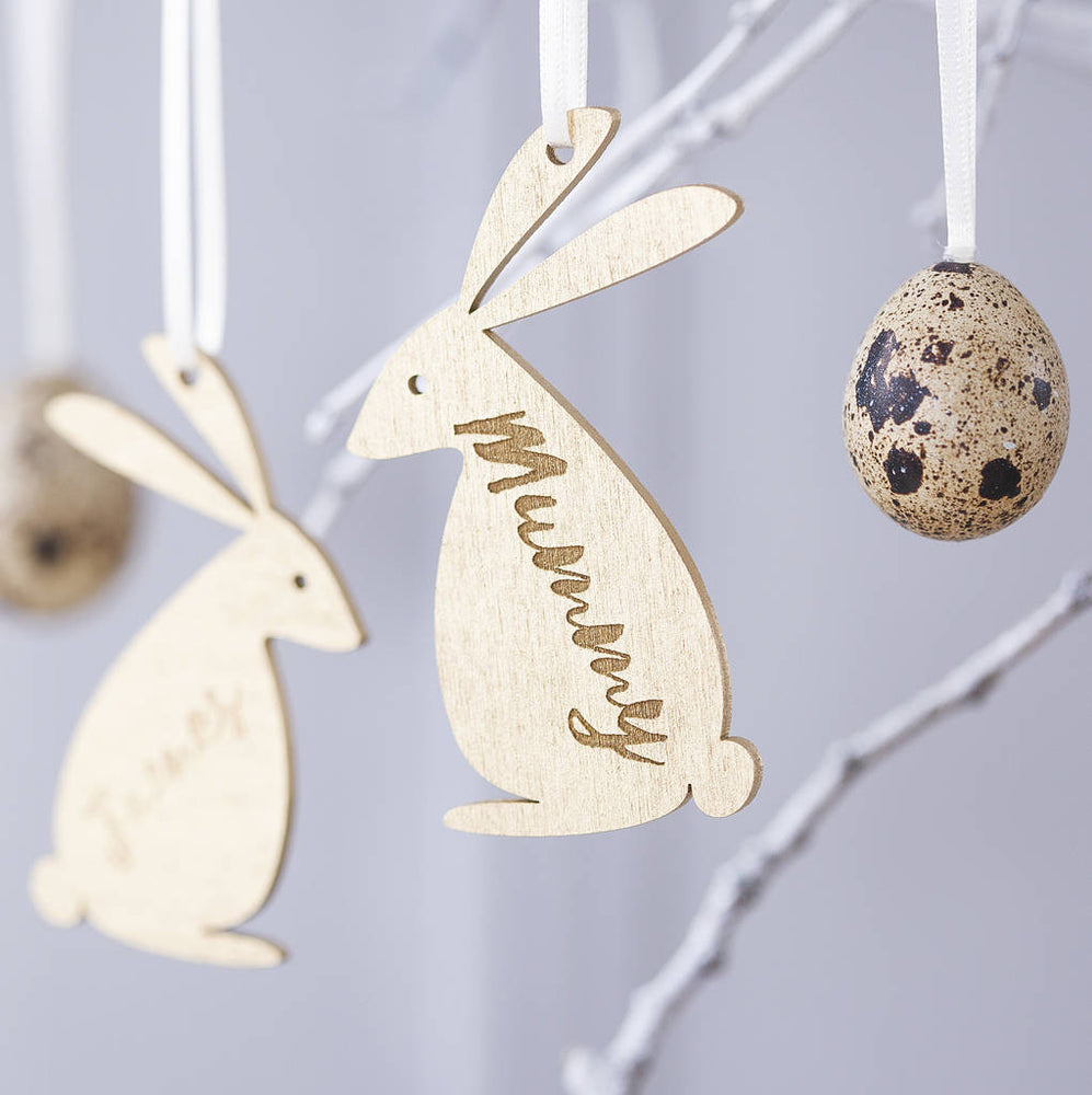 Personalised Easter Bunny Family Decoration by Clouds and Currents