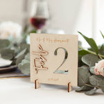 Wooden Wedding Table Numbers by Clouds and Currents